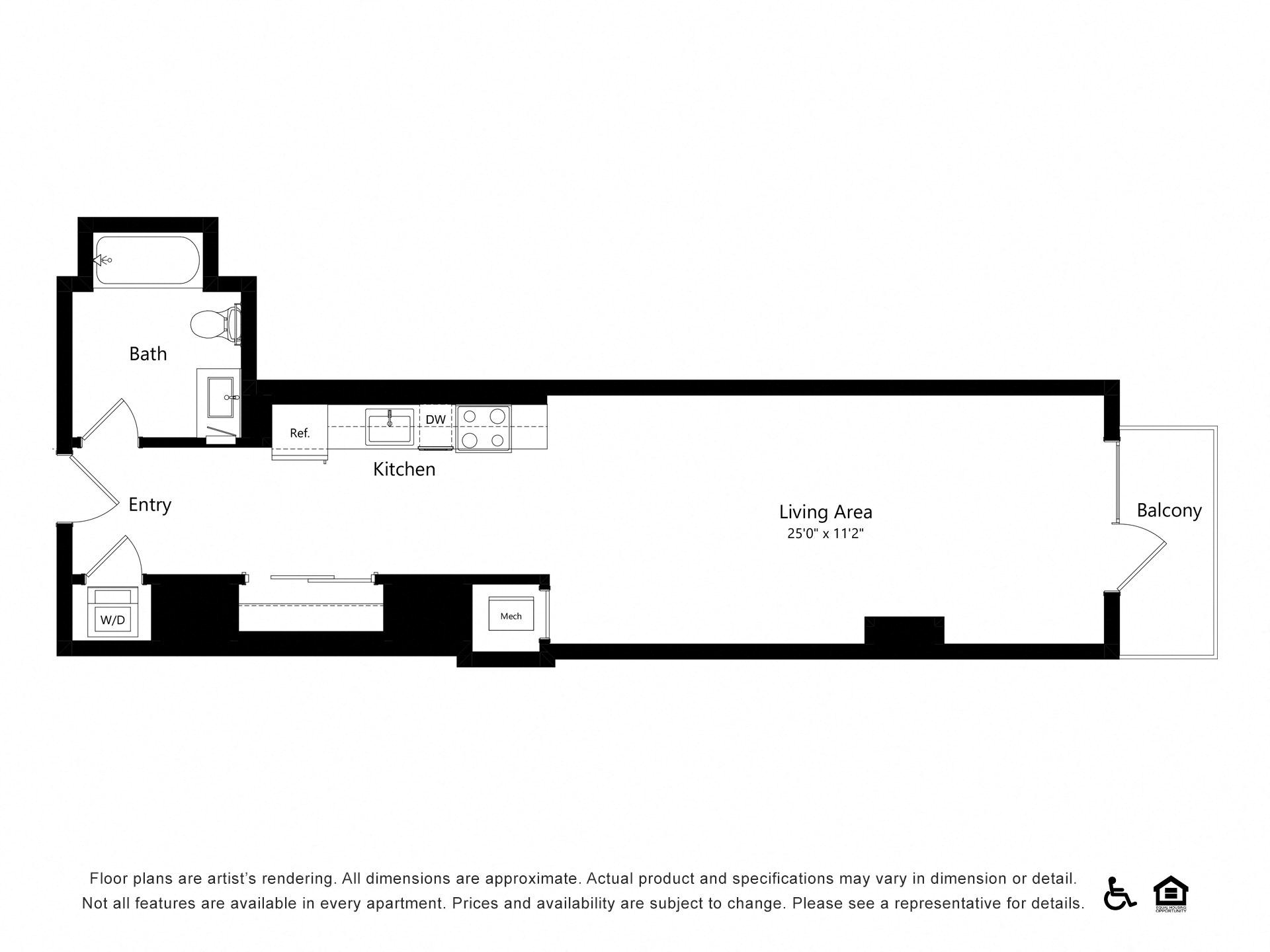 Studio |  1 Bath |  "apartment"